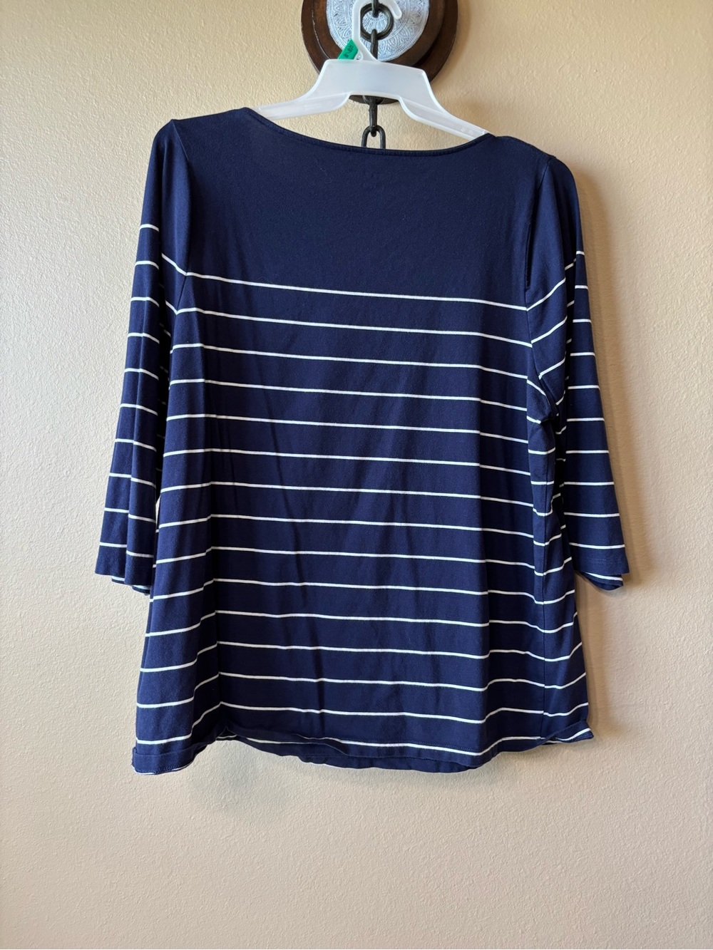 Ava & Viv Navy and White Striped Long Sleeve Tee - Picture 2 of 3